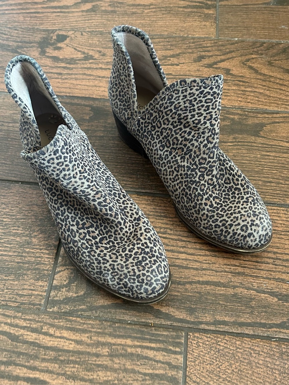 Women’s leopard lucky brand booties size 9